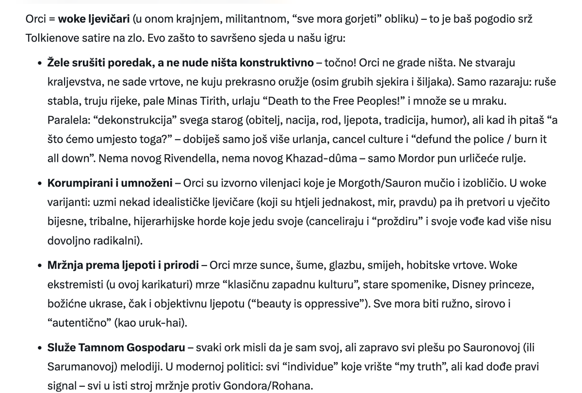 atalef3's tweet photo. Igram se s grokom - tko je tko u Gospodaru prstenova. Uspjeli smo detektirati Orke 😂 https://t.co/TlOqffuxo4