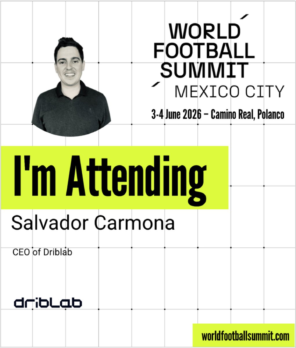 driblab's tweet photo. We'll be attending the @WFSummit Americas on June 3rd &amp; 4th! 🌎⚽

Our CEO @CarmonaSalva will be there both days in Mexico City. 

If you're attending #WFSAmericas, don't miss the chance to meet us and explore how we can elevate your projects. See you there! https://t.co/cJYNy9TAbF