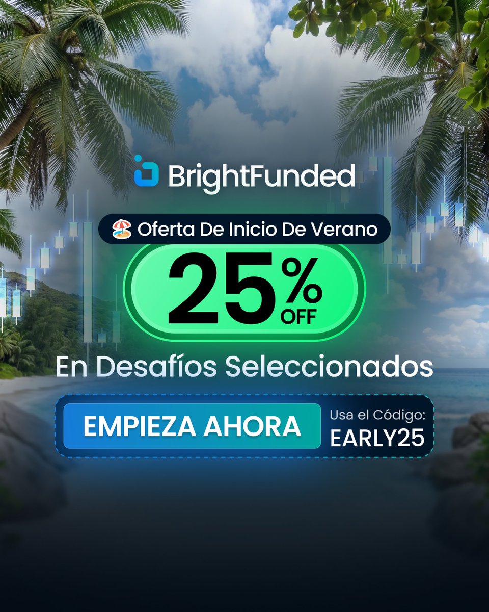 BrightFundedES's tweet photo. ⏰ QUEDAN 6 HORAS

Nuestra Oferta de Inicio de Verano termina esta noche.

25% DE DESCUENTO en desafíos seleccionados:
✅ Desafíos 1 Step
✅ Desafío 2 Step 'BRIGHT'

Usa el código "EARLY25" al finalizar la compra.

Empieza Ahora ➡️ https://t.co/qjBiAxEkYV https://t.co/7k87ahW9dx