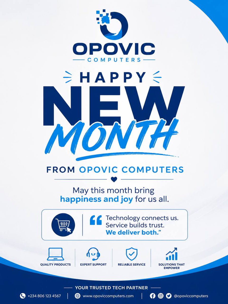 opovicomputers's tweet photo. Happy New Month! ❤️ We are active! May our week be great and our month be richly blessed. https://t.co/znGKMDKbm4