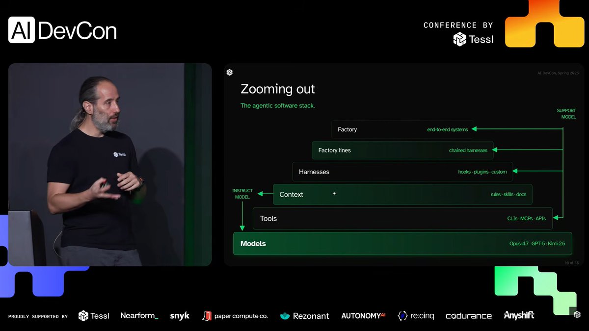 tessl_io's tweet photo. Live now at AI Native DevCon:
Guy Podjarny ( @guypod ) is exploring why "Skills are the New Code" and what that means for the future of software development.
If you're building with AI, you won't want to miss this one.
Watch live:
https://t.co/3FwIyt70ij
#AIDevCon #AINativeDevCon #Tess