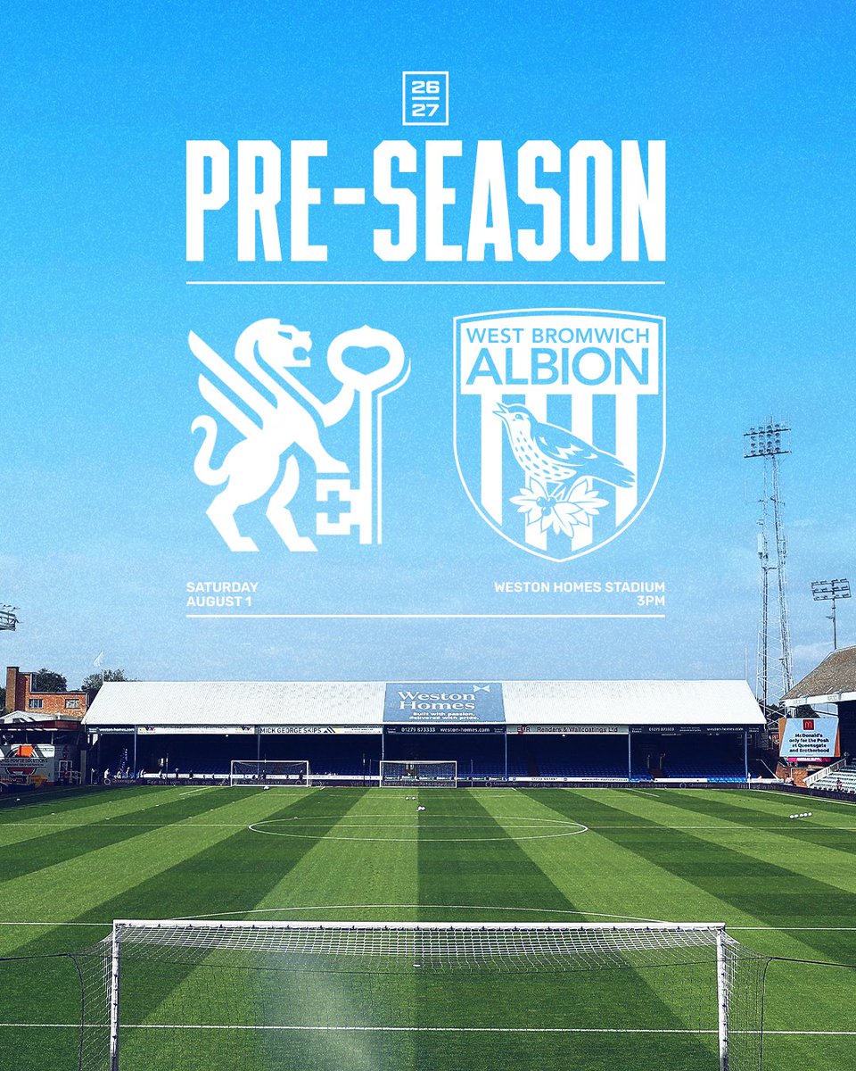 WBA's tweet photo. Posh in pre-season! 👊

We'll travel to @theposh on Saturday, August 1 as part of our preparations for the 2026/27 campaign! 🫡