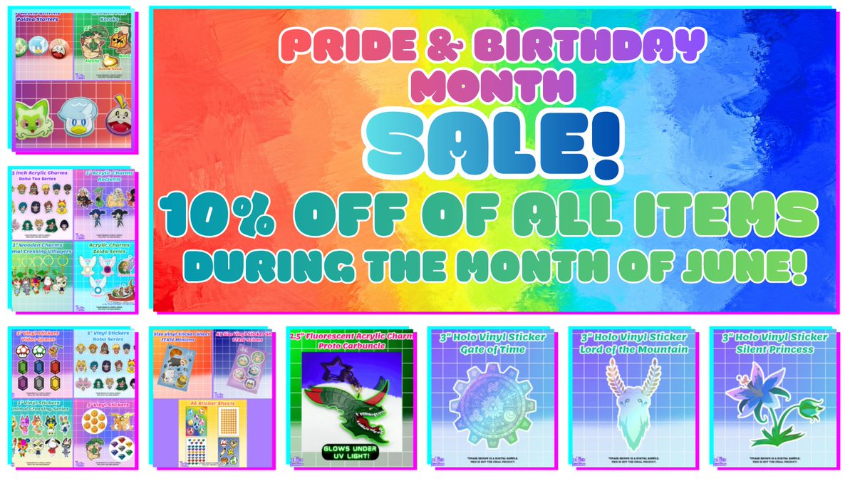 FaeLich's tweet photo. Hey hey! HAPPY PRIDE MONTH!🏳️‍🌈🏳️‍🌈🏳️‍🌈

It's also my birthday month! So I'm having a sale on my store!

Would mean a lot if I got a lot of sales as a birthday present this month ✨💜✨

https://t.co/abJFeYWYcH https://t.co/aQSX96qVkX