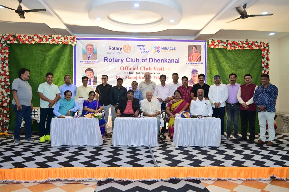 RotaryDhenkanal's tweet photo. A memorable evening of fellowship &amp; togetherness at the 51st Chartered Night Celebration &amp; during the official visit of DG-3262 Rtn Shri Manoj Kumar Tripathy to Dhenkanal. Rotary and Inner Wheel, united in service; 31 May 2026. https://t.co/hfRYXxuDsS