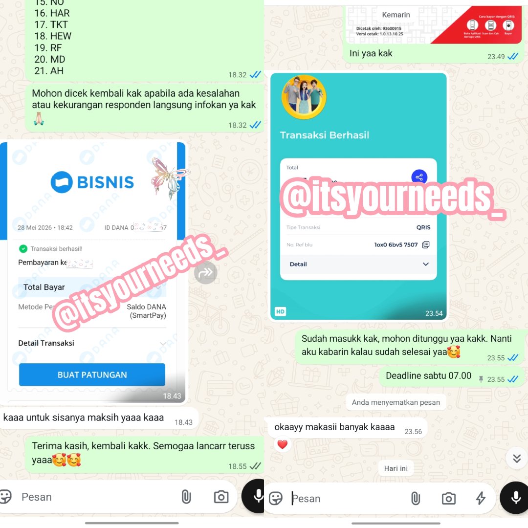 itsyourneeds_'s tweet photo. Bismillahirrahmanirrahim...

Haiii guyss~
Aku open jasa isi kuesioner 100% real human (NO BOT) dijamin amanah, yang masih mau tanya-tanya atau order feel free bangett yaa😉🫰🏻

#zonauangㅤ 
#jokitugaskuliah https://t.co/Zfe82UMqcI