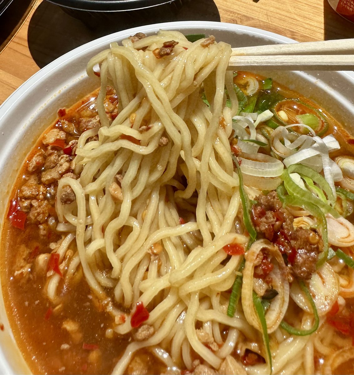 Back_Rahmen's tweet photo. 20260530
No.52

『中国台湾料理　味仙』

台湾ラーメン(スタンダード)

#台湾料理
#味仙
#みせん
#辛い
#激美味！！
#千葉ロッテ
#ご当地フェス
#名古屋
#幕張
. https://t.co/dMPu04KOXZ