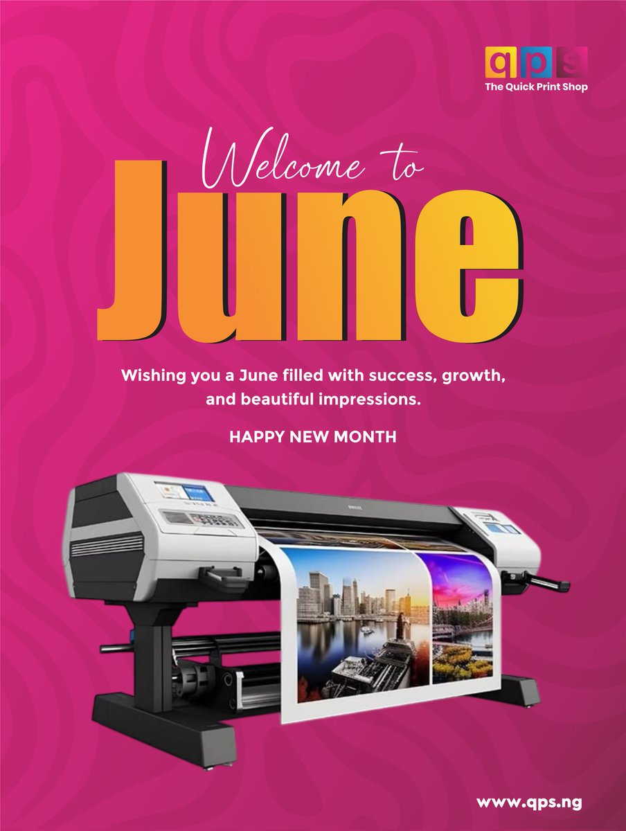 QuickPrintShopN's tweet photo. Happy New Month! A new month, a fresh start and new opportunities to grow. Wishing you success, happiness and progress all month long.
For enquiries, you can Walk into our office, location in bio 

 Call/WhatsApp US:
 08158848484
 09022228280
 08033334848 

#TheQuickPrintShop 
#HappyNewMonth 
#June 
#NewMonthNewGoals 
#qps