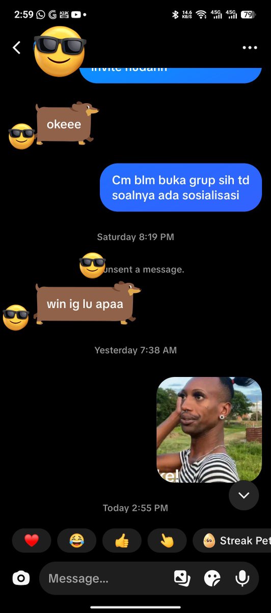 phainuii's tweet photo. Astaga malu bgt gua kepencet stiker pas ditanya ig sama camaba seprodi, DAN GUA BARU SADAR BESOKNYA... 
And this is his FIRST impression of me btw😔 https://t.co/1AsvjYZ5Zf