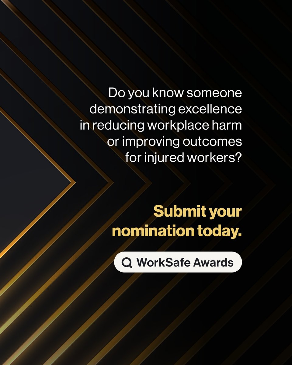 WorkSafe_Vic's tweet photo. Entries for the 2027 WorkSafe Awards are now open!

The annual awards celebrate Victorian businesses, individuals and teams who demonstrate excellence in workplace health and safety and return-to-work practices.

Nominate today 👉 https://t.co/F0fGEDnnGt https://t.co/kSsDWeI81y