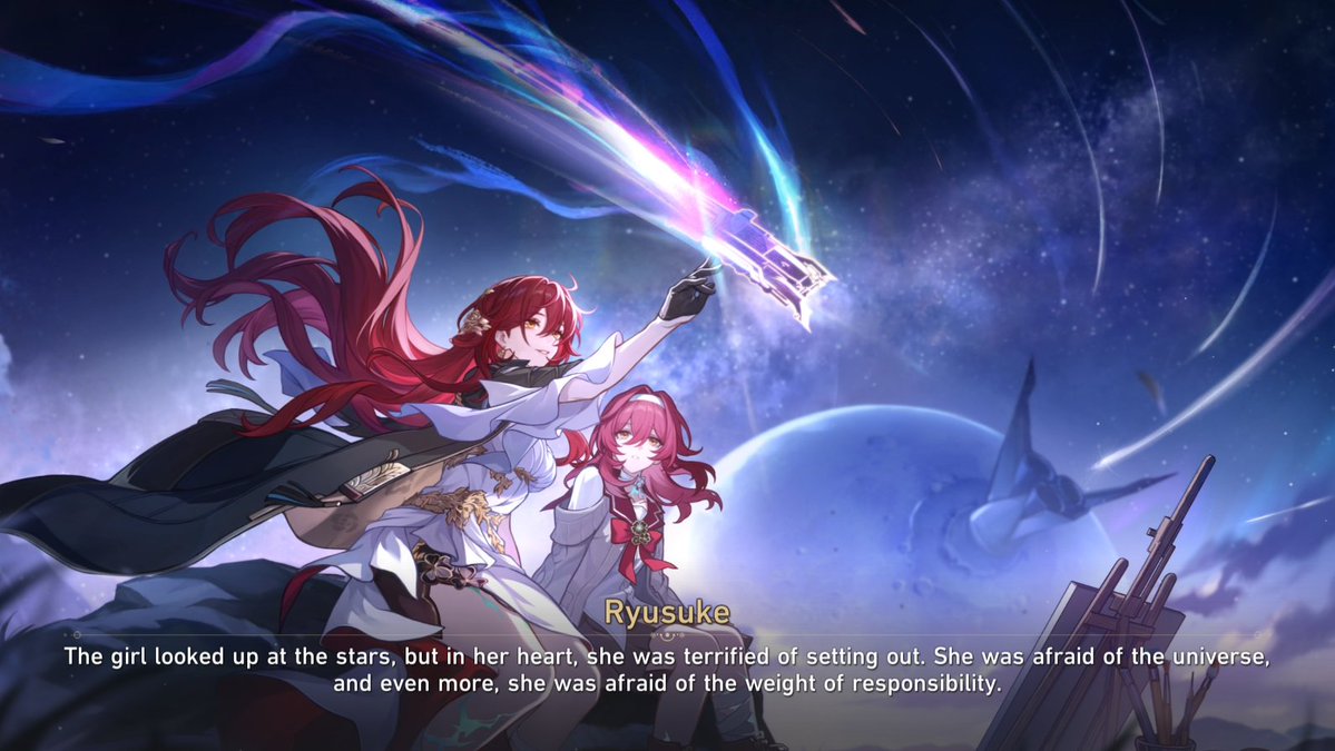 DailyHimeko_M's tweet photo. //Spoilers 4.3
.
.
.
.
.
.
More on why I think Ryusuke is lying, When Himeko is telling her own story she's brave, but Ryusuke takes over the story to describe her as weak, someone who was 'afraid of the universe', and how vast it is. and that's not Himeko. Not at all. https://t.co/eovvMDuHdY