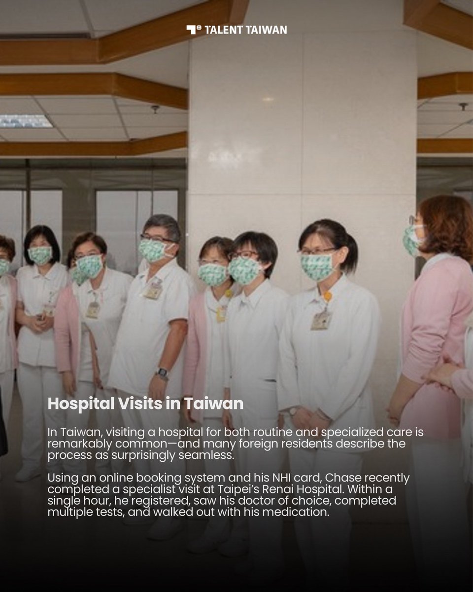 chasewnelson's tweet photo. Taiwan’s healthcare system may not be perfect — but it may just be the world’s best. And the average cost is only US$42 per month.

Grateful for the invitation from Talent Taiwan to share my perspective and extol the virtues of this country’s system. (All views my own.) 1/2 https://t.co/6j0B1zxq9P