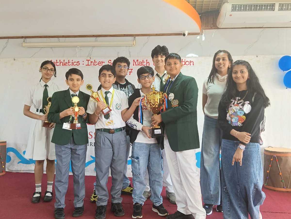DpsDubai2's tweet photo. 🔢🏆 𝐍𝐮𝐦𝐛𝐞𝐫𝐬, 𝐋𝐨𝐠𝐢𝐜, 𝐚𝐧𝐝 𝐒𝐮𝐜𝐜𝐞𝐬𝐬!

DPS Dubai celebrates Smirithi Prasad (XI A), Mohith Gowda (XI G) &amp; team for their success at Math Mathonators Competition 🌟

Their brilliance in problem-solving brought pride to the school 🧠✨ @Interstar_AE https://t.co/3SMlVhSjJv