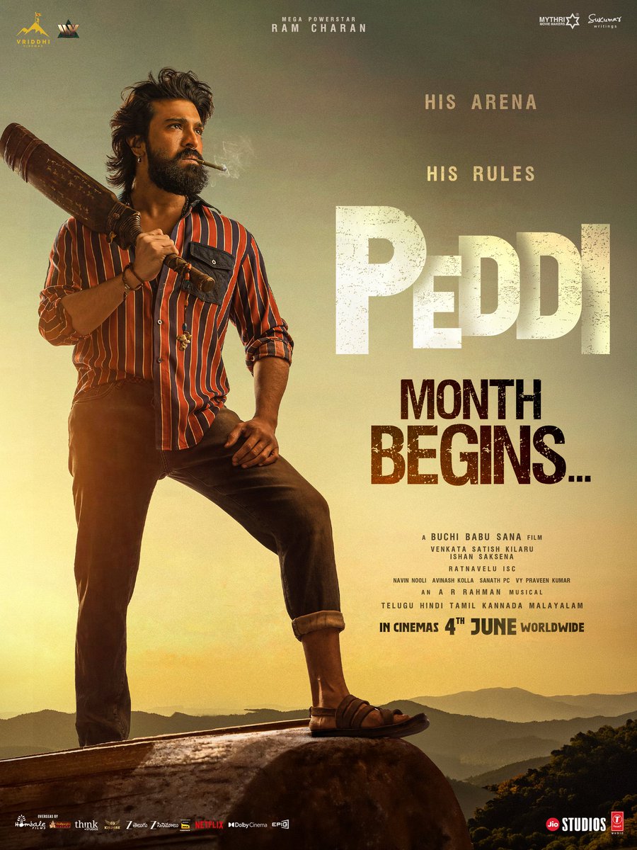 jiostudios's tweet photo. June ❌
#Peddi Month ✅

#PEDDI in cinemas worldwide on 4th June.
#GetReadyForPeddi 💥💥

Mega Power Star @AlwaysRamCharan @NimmaShivanna #JanhviKapoor @BuchiBabuSana @arrahman @RathnaveluDop @artkolla @NavinNooli @bomanirani @IamJagguBhai @divyenndu @vriddhicinemas @VenkataSKilaru @gautamkalidindi @MythriOfficial @SukumarWritings #JyotiDeshpande @jiostudios @ivyofficial2023 @Tseries @thinkstudiosind @PeddiMovieOffl