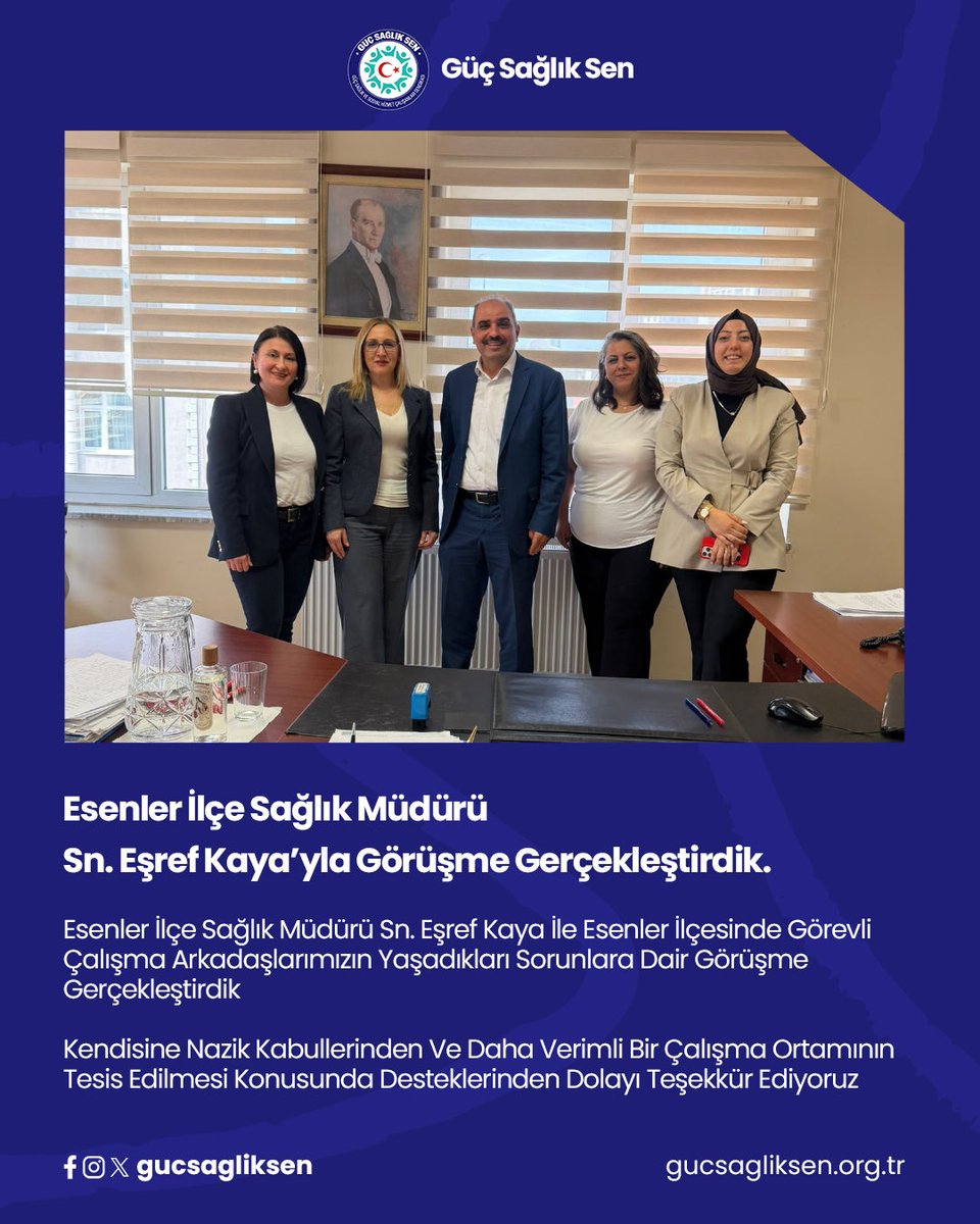 gssen2025's tweet photo. Esenler İlçe Sağlık Müdürü Sn.Eşref Kaya İle Esenler ilçesinde Görevli
Çalışma Arkadaşlarımız Adına Görüşme
Gerçekleştirdik.
İlçe Özelinde Yaşanan Sorunları ve
Daha Verimli Bir Çalışma Ortamının
Tesis Edilmesi Konusunda Önerilerimizi İlettik.
Kendisine Nazik Kabullerinden Dolayı Teşekkür Ediyoruz
@isahed_isahed 
#ebe #hemsire #ailehekimi #sağlıkmemuru #ailesagligimerkezi