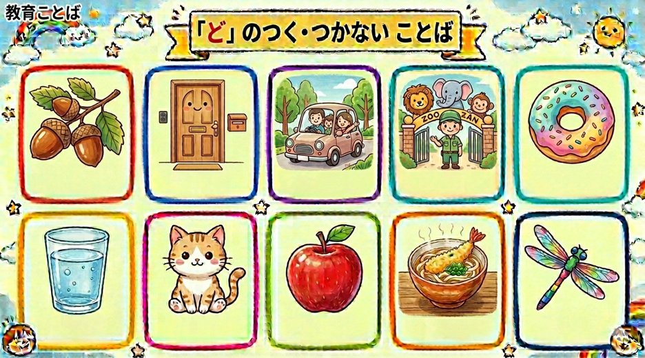 yata11's tweet photo. 「読み書きが苦手な子どもへの〈基礎〉トレ-ニングワ-ク 」（村井 敏宏 (著), 中尾 和人 (著)、2010、明治図書」には、「○がつくか」という単語の音韻抽出課題が入っています。
文字の読み書きの前に、こうした音韻操作が大事。
単語からの音韻抽出課題をAIにお願いしたら、すぐ作ってくれました。 https://t.co/6XD8RIavrZ