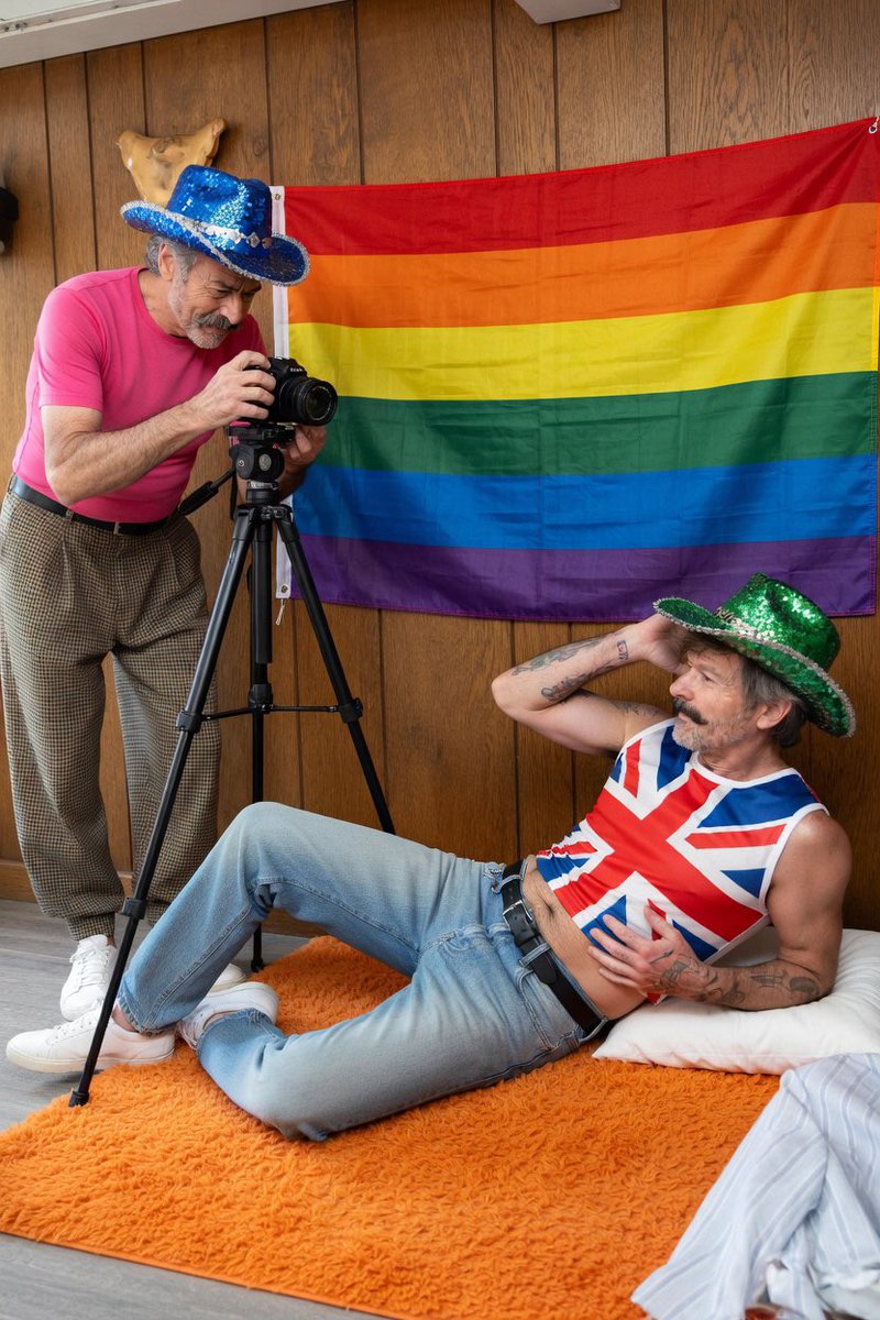 RegionStars28's tweet photo. Laurence and Harold updated their summer wardrobe, then Laurence posed very gaily whilst Harold adjusted his aperture. 
Bex, Stacy and I cycled around Princess Park, with bells on our bicycles. It’s Pride Month so we decorated the lounge & started knitting for all at the Weird Old Grannies’ Nursing Home. 
Speak soon, friends! 
Stay #Delulu and don’t forget to
#RespectYourGrandmother