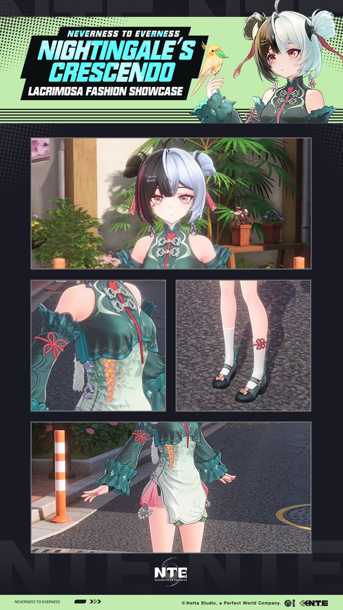 NTE_GL's tweet photo. Hethereau Wardrobe丨Lacrimosa Outfits

"Lacrimosa heard... when you meet new friends... you wear new clothes..."

V1.1 "Dreamwalk Corridor" is now live! Meet the new exclusive S-class character, Lacrimosa! Download NTE >> https://t.co/1jznP35Th8

#NTE #NevernesstoEverness #Lacrimosa