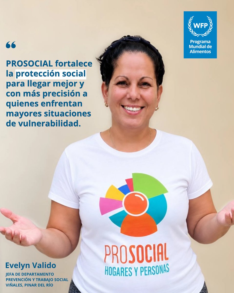 WFP_Cuba's tweet photo. Evelyn sabe que cada situación de vulnerabilidad es distinta. Por eso, desde su labor como trabajadora social en el municipio Viñales, valora el aporte de #PROSOCIAL para asegurar que cada apoyo llegue a quien realmente lo necesita, en el momento oportuno.
.
.
.
@MTSS_CUBA https://t.co/Va0oReyBh4