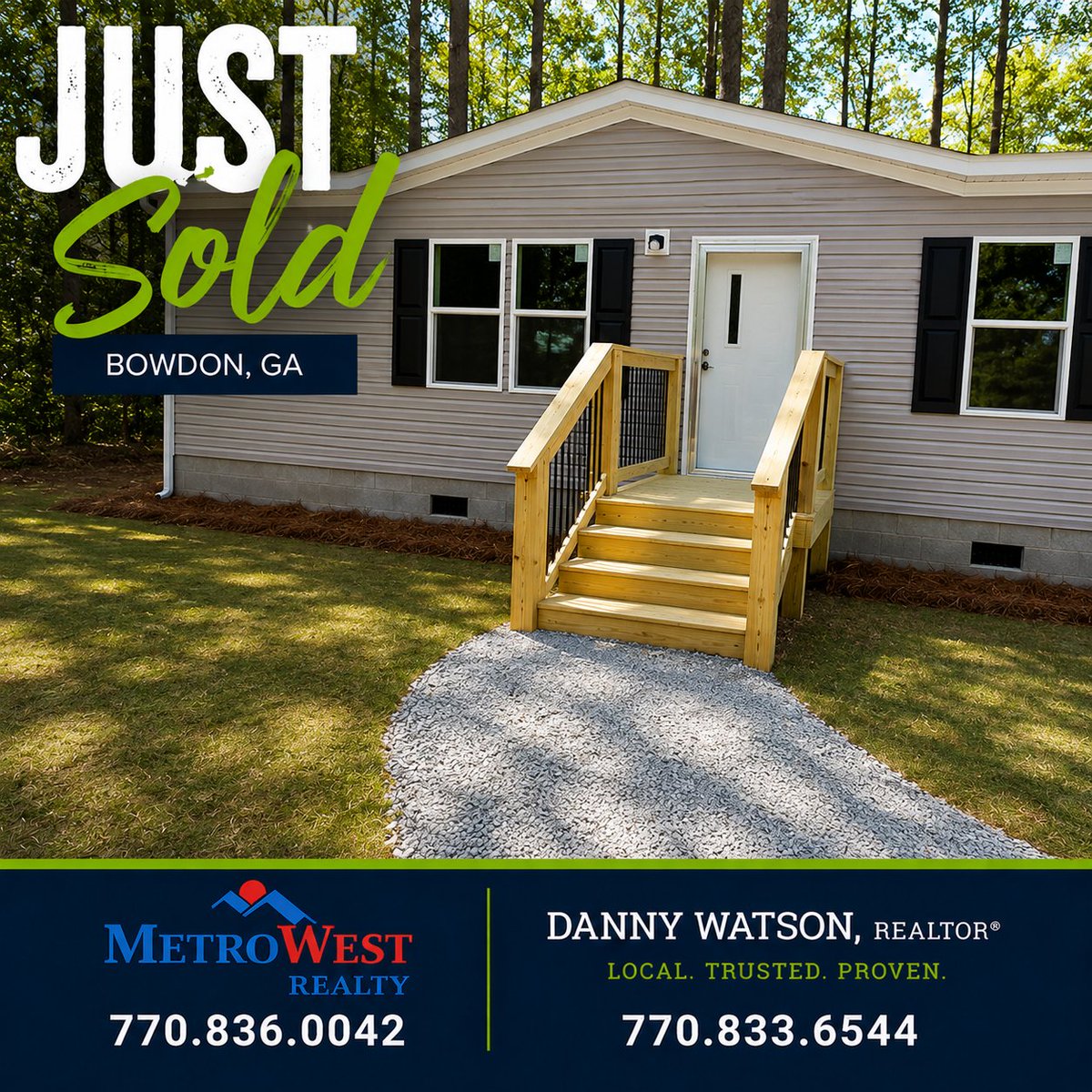 Realtor1Danny's tweet photo. Welcome to Bowdon, GA.
A family has relocated to Carroll County for a new opportunity with Tanner Health.
Thanks to Ophelia Gaskins (Metro WestRealty), Jen Broome (NorthstarMortgage), and Tisinger Vance for helping make this closing possible.
#BowdonGA  #JustSold #MetroWestRealty https://t.co/uumLAKslUc