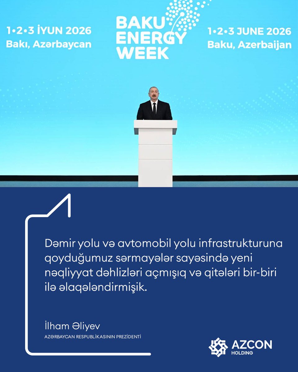 AzconHolding's tweet photo. Azərbaycan Respublikasının Prezidenti İlham Əliyev Bakı Ekspo Mərkəzində keçirilən 31-ci Beynəlxalq Xəzər Neft və Qaz Sərgisi “Caspian Oil and Gas”, 14-cü Xəzər Beynəlxalq Təmiz Enerji Sərgisi “Caspian Power” və 31-ci “Baku Energy Forum”un rəsmi açılış mərasimində iştirak edib. https://t.co/EImciwmK8w