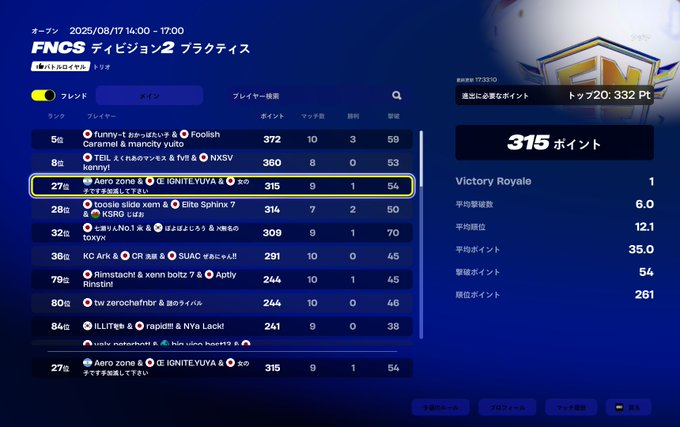 Ryofv7's tweet photo. div1@1 ewc@1 リフレします対面強いです負けません
進行IGL出来る人dmかリプ下さい
 #フォートナイト大会募集 https://t.co/22hoLNHH1u