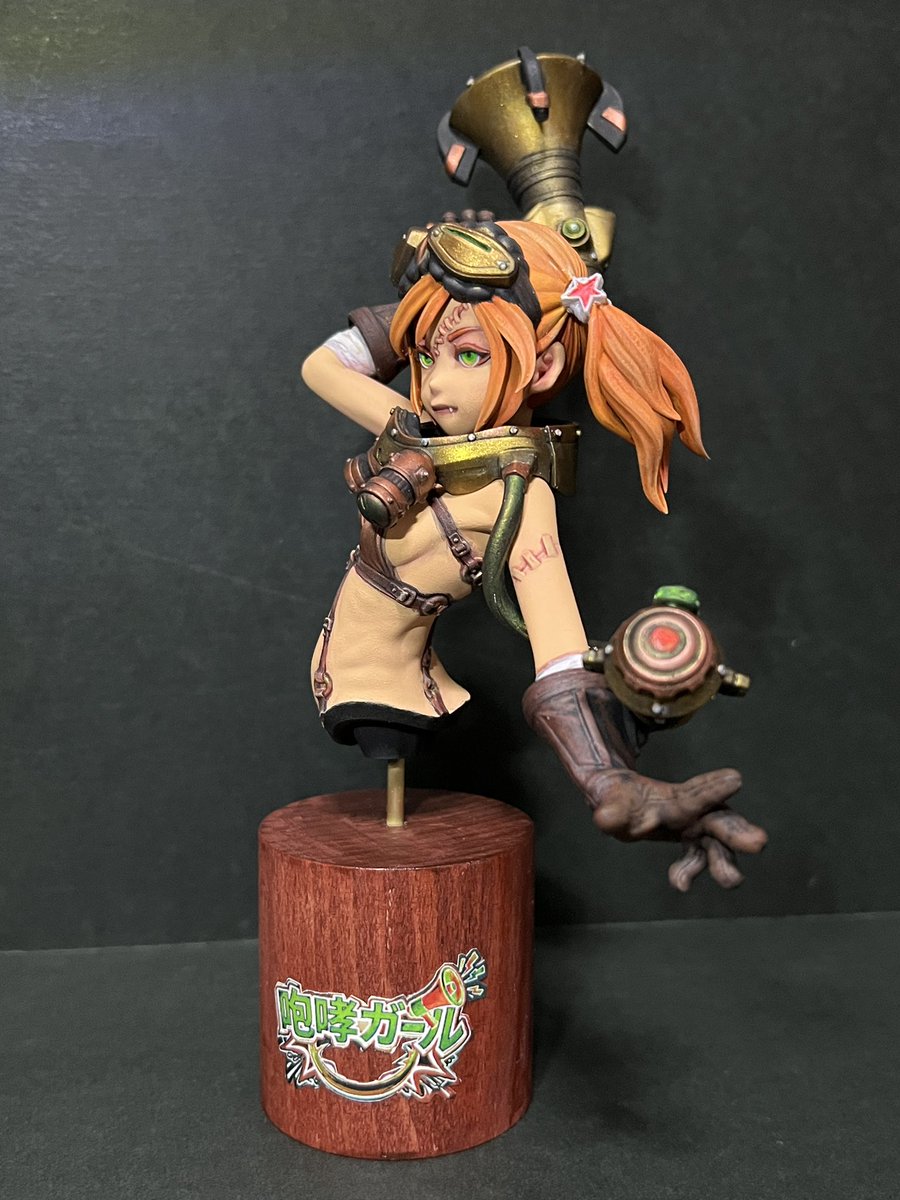 tomo42028338's tweet photo. Tetsusonic @tetsu_cg のガレージキット「咆哮ガール」完成。ファレホ筆塗り。パッケージ写真のコピーからロゴを切出し、台座に貼付けた。
綺麗な成形で嵌合も良く、組み易いキットなので、楽しく製作出来ました。 https://t.co/Uff06dqXY0