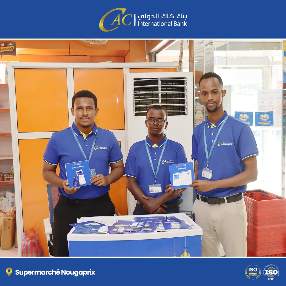 CACIntlBank's tweet photo. Besoin d’aide avec l’application MyCAC ?
Nos experts sont là pour vous accompagner et répondre à toutes vos questions ! 

Retrouvez nos stands dans les points suivants :
📍 Bawadi Mall
📍 Supermarché Nougaprix
📍 Hypermarché Al Gamil
📍 Ethio-Djibouti Railway
📍 Place Rainbow (à côté de la mosquée)