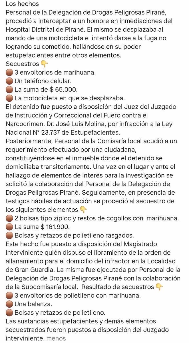 subnarcocrimen's tweet photo. 1)📍Entre Pirané y Gran Guardia se ejecutaron 3 procedimientos en los que se secuestró un total de marihuana apta para la confección aproximada de 3015 porros. Una detención 👮‍♂️ preventiva positiva en la vía pública, ida a un domicilio (morada transitoria) por un requerimiento. https://t.co/yAQln9JIuO