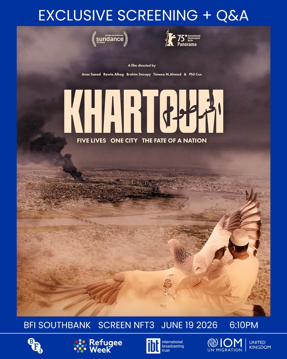 IOM_UK's tweet photo. This Refugee Week, a simple act can be watching a film.

Join us at @BFI  this @RefugeeWeek, in partnership with @_ibt  , for a powerful screening followed by a Q&amp;A with the filmmakers.

📅 19 June | 18:10

🎟️Book now: https://t.co/KNtDOO8pBk https://t.co/xESAxzgIkH