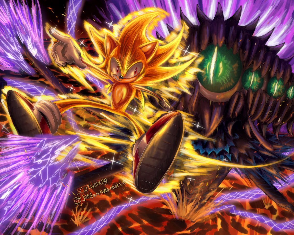 JtwillG82822's tweet photo. Sonic vs Perfect Dark Gaia for Climax &amp; Beast theme #35dayssonic

#sonicunleashed #sonicthehedgehog #supersonic #sonicart https://t.co/TXszRJtCSB