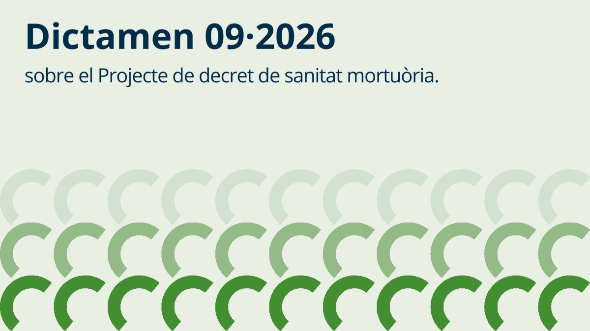 CTESC's tweet photo. #DictàmensCTESC #SanitatMortuòria

📣  Nou dictamen del CTESC sobre el Projecte de decret de sanitat mortuòria.

✅  El CTESC recomana incloure la definició d’entitat religiosa per tal d’aclarir aquest concepte que s’utilitza en el text de la norma.

✅ També considera que s’hauria d’incloure en el registre de serveis prestats del cementiri el nom del centre i/o institució de recerca i/o de docència que presenta la sol·licitud d’ús dels cadàvers i de les restes amb finalitats d’investigació i de docència i la cessió de les restes òssies a fi de garantir una major traçabilitat de la cessió i, si escau, de facilitar l’ús d’aquesta informació a efectes estadístics i/o d’estudi.

👉  Consulta el dictamen  🔗 https://t.co/ZapFP8m8wj