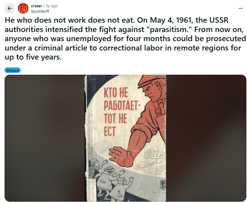 Zebbart's tweet photo. @Siciliboi This was after Lenin, but it shows even commies had some good ideas that we should consider. https://t.co/jgHAdSLkCH