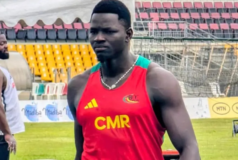 237online's tweet photo. Wangba Lucien explose le record national du disque avec 64,69m: Wangba Lucien a fait trembler la piste. Au 4ᵉ Meeting National Interclubs 2026, le lanceur camerounais a propulsé le disque à 64,69m,… https://t.co/VI6JbvoNUP #Sport #athlétismecamerounais #lancerdedisque https://t.co/zYMOoxMrXq