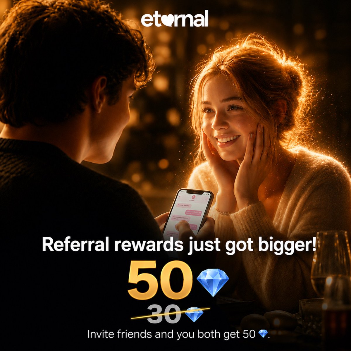 EternalAI_'s tweet photo. Don't keep all the love to yourself.

Invite a friend to Eternal. 

50💎 for you.
50💎 for your friend.

https://t.co/AFDyzQFHxN https://t.co/TNtGy5Mfo4