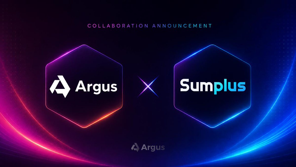 Argus_AIWEB3's tweet photo. We're partnering with @SumPlusReal, the financial stack for AI agents.
Argus turns market signals into intelligence, while Sumplus powers secure onchain execution for autonomous agents.
Together, we're building the next generation of Web3 agents. https://t.co/l3dwAXml6E