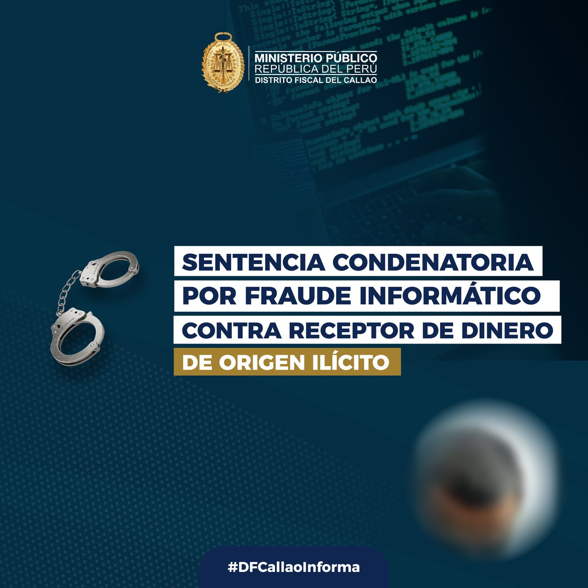 FiscaliaCallao's tweet photo. El primer despacho de la Quinta Fiscalía Provincial Penal Corporativa del Callao, obtuvo una sentencia condenatoria contra Edgar Toms Quispe Tuesta, al comprobarse su participación como cómplice primario del delito de fraude informático.
Nota completa: https://t.co/67Nn1XKfPt https://t.co/mrjjE7MDYR