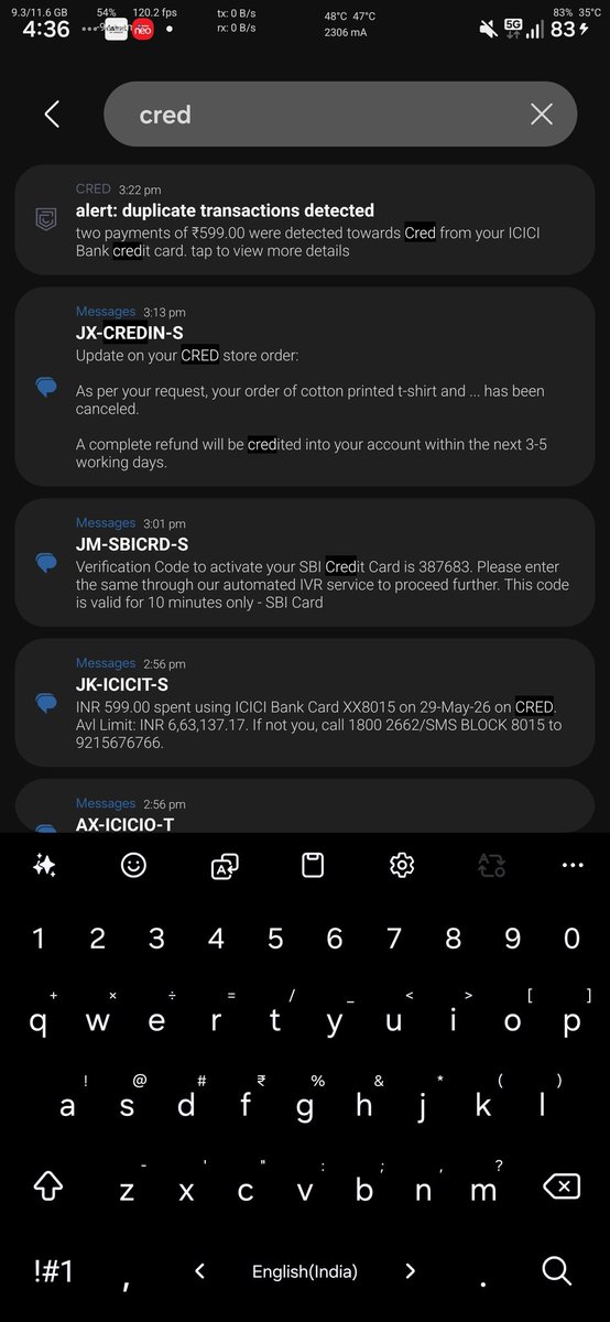 monalac's tweet photo. @CRED_support Order # 01KSSGV3696J6GF304A5Y535B3
@CRED_support scammed me for ₹599, no response on email and twice on call no help. Attached screenshot of email & evidences of double duplicate charges CRED not willing to solve. #credscam #cred #unprofessional #scam #fraud #credfraud #horrible https://t.co/Od9HQxpgf7