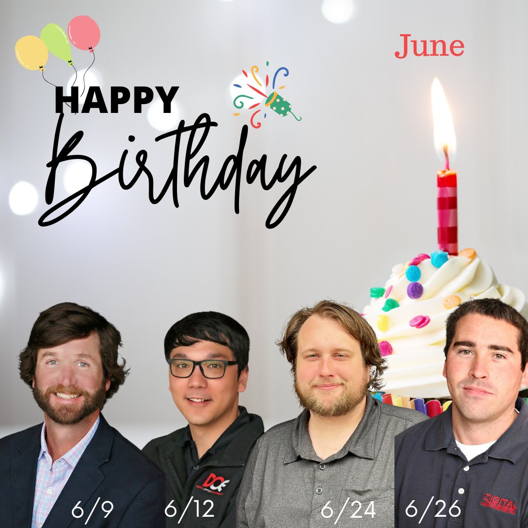 DigitalOfficeEq's tweet photo. Celebrating the June birthdays! 🥳🧁🎉 https://t.co/MO3lcsVnDM https://t.co/WiUwvSYM45