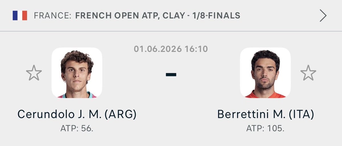 TENNISPROFITS's tweet photo. ⭐️ 2 Unit Play 

🇮🇹 Berrettini ML @ 1.62 2U

L6 Plays: 5-1 +2.65U

💚 LIKE = SUPPORT https://t.co/HFC8uzIwEt