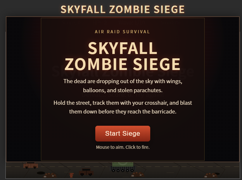 SdSummer2's tweet photo. 🧟 Survive the apocalypse!
"Skyfall Zombie Siege" is live on ZD Tech!
Defend your base, upgrade weapons, fight endless waves of zombies.
Play directly in your browser — no downloads needed.
👉 https://t.co/5blUMJFBNU https://t.co/xLcq1hG66J