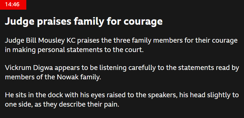 LeeHarris's tweet photo. The Judge praises the family for courage https://t.co/Zx2CzcSPsi