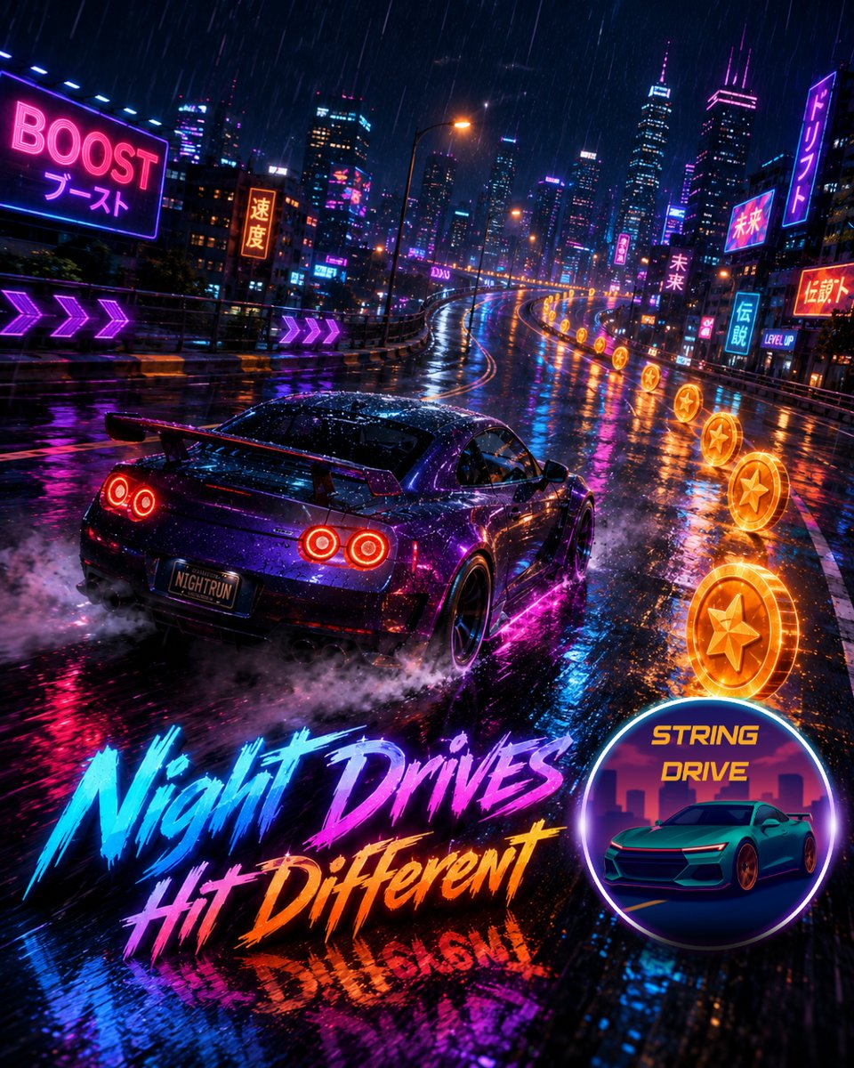 StringDrivee's tweet photo. 🌙🏎️ Night drives hit different.
Neon roads, quiet vibes, and rewards waiting ahead. 💨✨
🎮 Play now: https://t.co/WPbU3ZOFsQ

#StringDrive #NightDrive #RaceToEarn #NeonDrive #TelegramGaming https://t.co/P2JcaRji6N