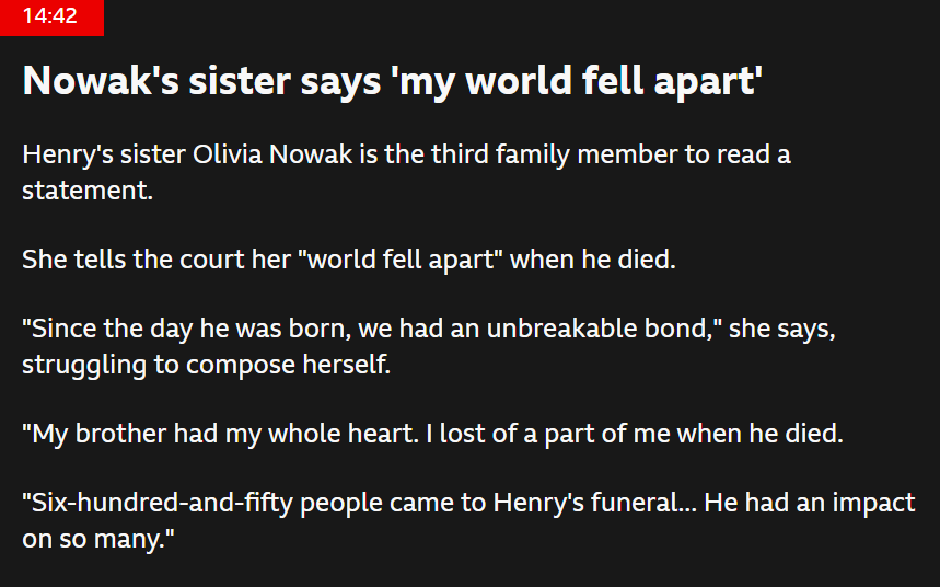 LeeHarris's tweet photo. Victim statement from Henry Nowak's sister.

They were really close. https://t.co/XjvD4RMpsF