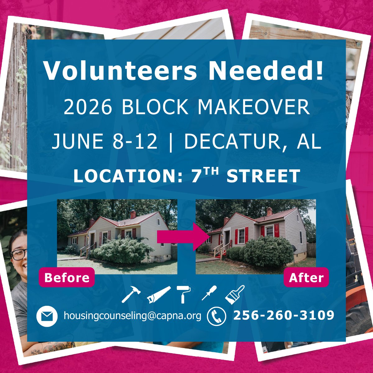 CAPofNAL's tweet photo. We are just ONE WEEK away from our 2026 NeighborWorks America Block Makeover!

🗓️  Be sure to join us June 8-12 on 7th Street in Decatur!

Want to join us this year? Click on this link to RSVP: https://t.co/gOV1njJNBh

#CAPNA #NWW #NWW26 #NeighborWorks #NeighborWorksWeek https://t.co/CDBsu6ZKHC