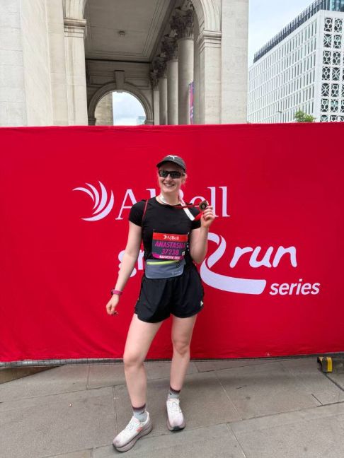 3DWTech's tweet photo. BIG congrautations to Anastasiia for completing the Manchester Half Marathon yesterday. 
Absolutely smashing it in a time of 2 hours 18 minutes and still had enough energy for a decent jump at the end. 

Theres only one way to go now and thats to get the full one done.  😍 👍 https://t.co/26SMSHHrBq