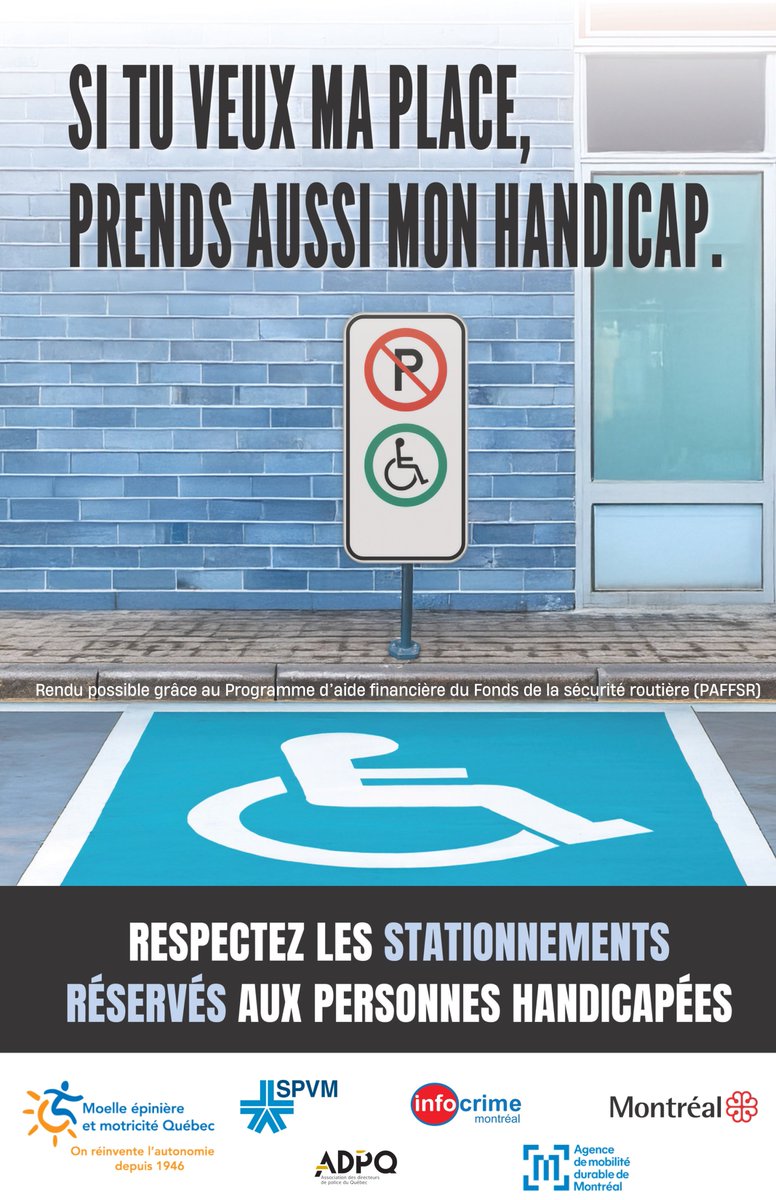 riprsl's tweet photo. STATIONNEMENTS POUR PERSONNES HANDICAPÉES
Du 1er au 7 juin 2026, plusieurs opérations de vigie seront menées dans les stationnements pour rappeler l’importance de respecter les stationnements réservés aux personnes en situation de handicap.https://t.co/g0T4vZh8L1 https://t.co/PBQdX8PbHc