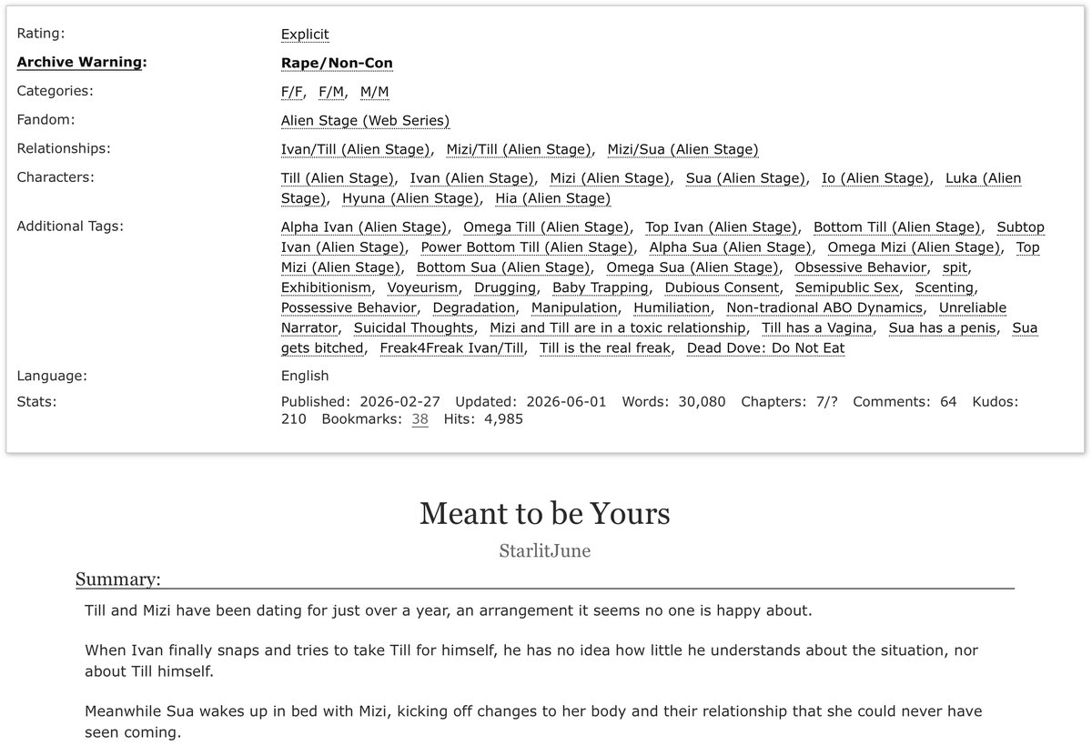 StarlitJune0621's tweet photo. Happy Pride! Slightly less important Happy Chapter 7 of Meant to be Yours!

Ivan and Till finally get together, Till goes crazy, and Sua’s first heat begins. Lots of action this time around :)

#ivti #ivantillㅤㅤㅤㅤㅤㅤ #mizisua https://t.co/OGhJkyIEJv