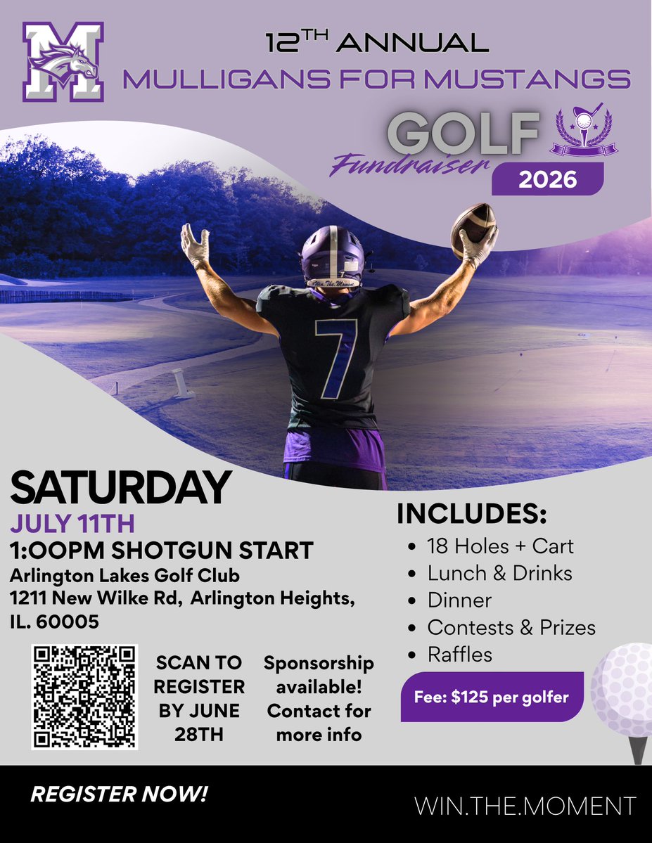 RM_Mustangs's tweet photo. 2026 Mulligans for Mustangs Golf Fundraiser is right around the corner! Spots filling up fast! 

Click here to register: https://t.co/1btgJph6da https://t.co/BuW6OpIFEP