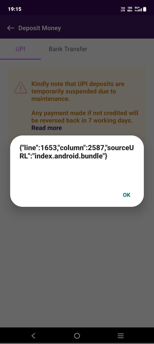 AntiCor_ruption's tweet photo. @bitbns @nsitharaman @FinMinIndia   this app is so useless, for the past 6 months it has been flashing this message whenever i try to deposit the money. Either owner of this app named "bitbns" is shameless or a fraudulent!
Please take into cognizance as owner might get defaultor! https://t.co/mceLhSA0TP