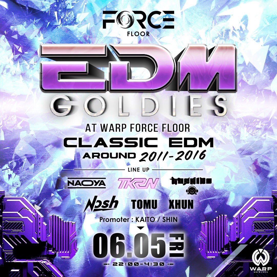 tsboo_'s tweet photo. 🗓️2026/06/05 (Fri) 
🕙22:00 ~ 04:30🌃
📍WARP Shinjuku
🎧CLASSIC EDM (2011~2016年中心)
懐かしいEDM曲を
たくさんかけるイベントです👏🎧
お得に入れるゲストワードは
DMまでお問い合わせください📩

https://t.co/b0LZ5zYSie

#EDM 
#ClassicEDM
#EDMevent
#ClassicEvent
#Progressive https://t.co/4qFrTLNMIm